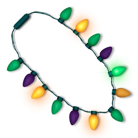 Endless Games Carnival Jumbo LED Bulbs Mardi Gras Holiday Crewe Necklace for Fat Tuesday EN3342596